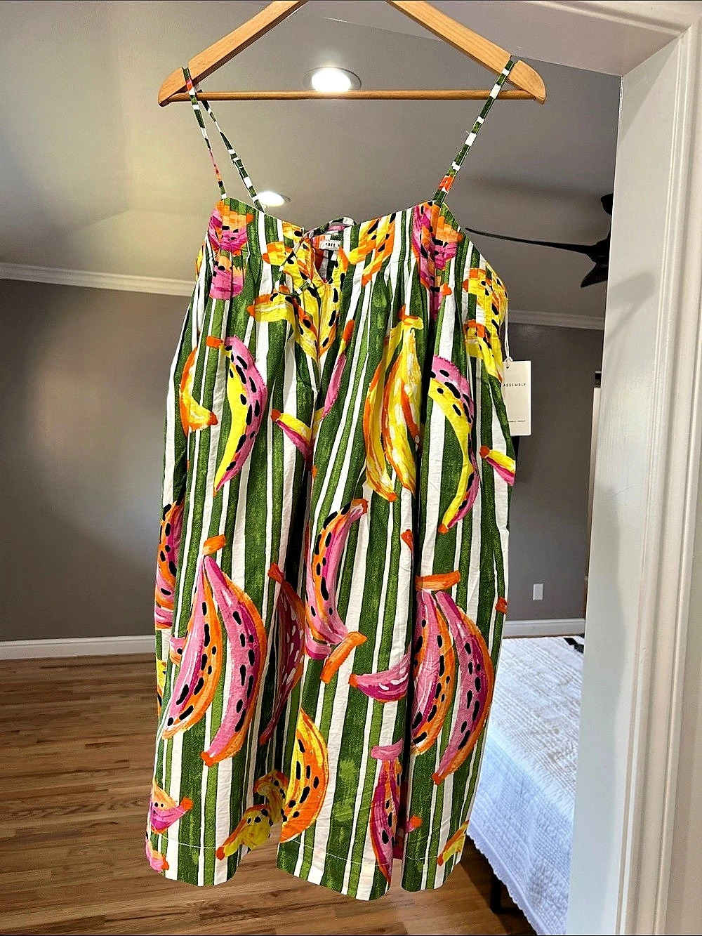 Floral Mini Dress in Green & Pink NWT